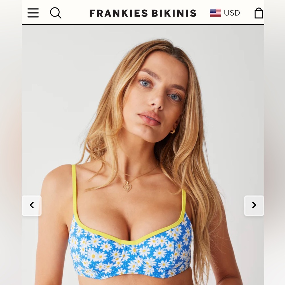 NWT! Frankie’s Bikinis Cola Underwire Balconette Bikini Top